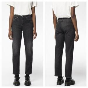 Nudie Jeans Women's Straight Sally Jean Pixelated Grey Size 34